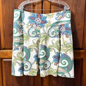 Izod Skirt Pleated Floral & Paisley A-Line Multi-Color A-Line Skirt Size 16